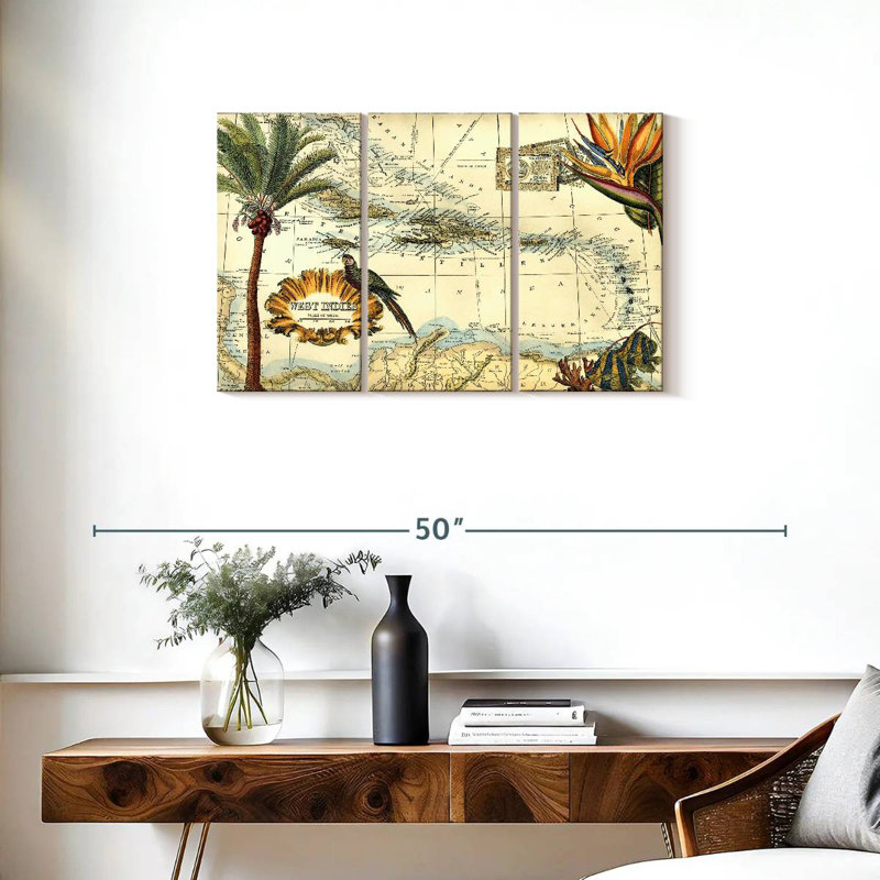 Carte tropicale des Antilles, Aliaz, H 20 po x l 33 po