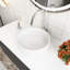 Ensemble de meuble-lavabo mural 48 po noir avec lavabo rond blanc en céramique pré-assemblé-1028107444