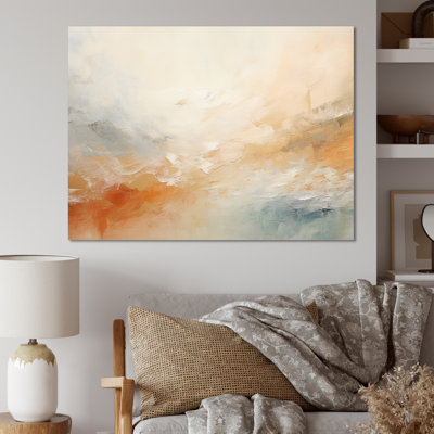 " Minimal Gold And Beige Abstract River I "