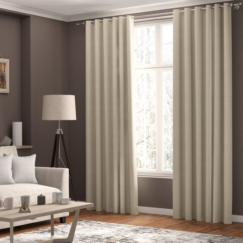 Shives Room Darkening Curtain Pair, Beige, 168 W x 228 D cm