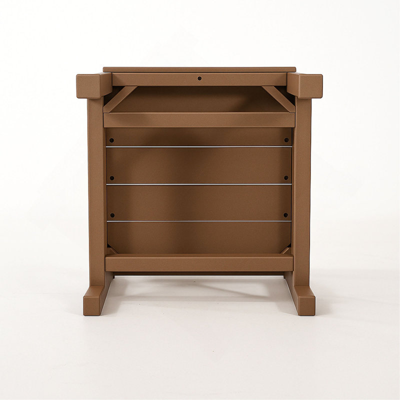 Chaises d'extérieur sans accoudoirs - Ensemble de 2 matériaux en PEHD, Brun