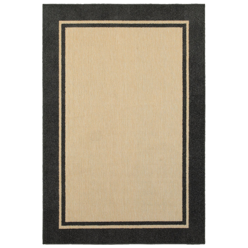 Tapis d'intérieur et d'extérieur gris charbon Laub Sand, Rectangle 1 pi 10 po x 3 pi 3 po