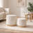 Latitude Run® White Boucle Ottoman, Fluted Design, 2-Pieces