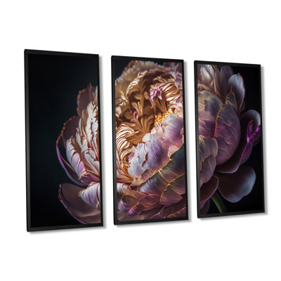 Blossoming Pink And White Peony I Blossoming Pink And White Peony I - 3 Piece Floater Frame Print on Canvas -  Red Barrel StudioÂ®, F401F4D28FFE45279C611F8A0D4ABEAD