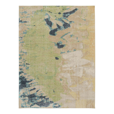 Hand-Knotted Rectangle 9' x 11'11" Cotton/Wool Area Rug in Green/Blue/Beige