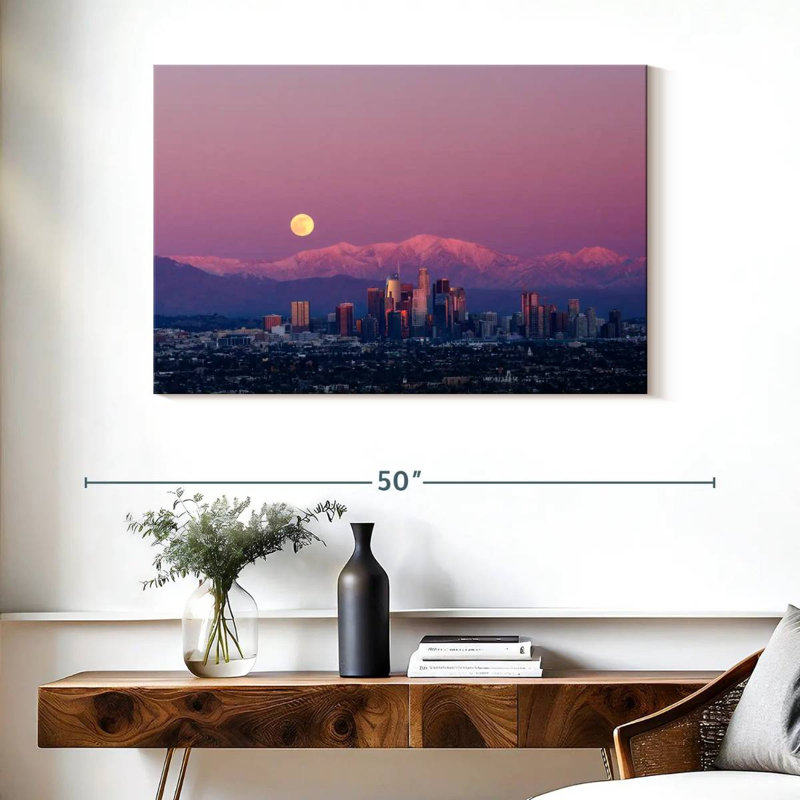 Pleine lune Nicci sur Los Angeles, H 26 po x l 39 po