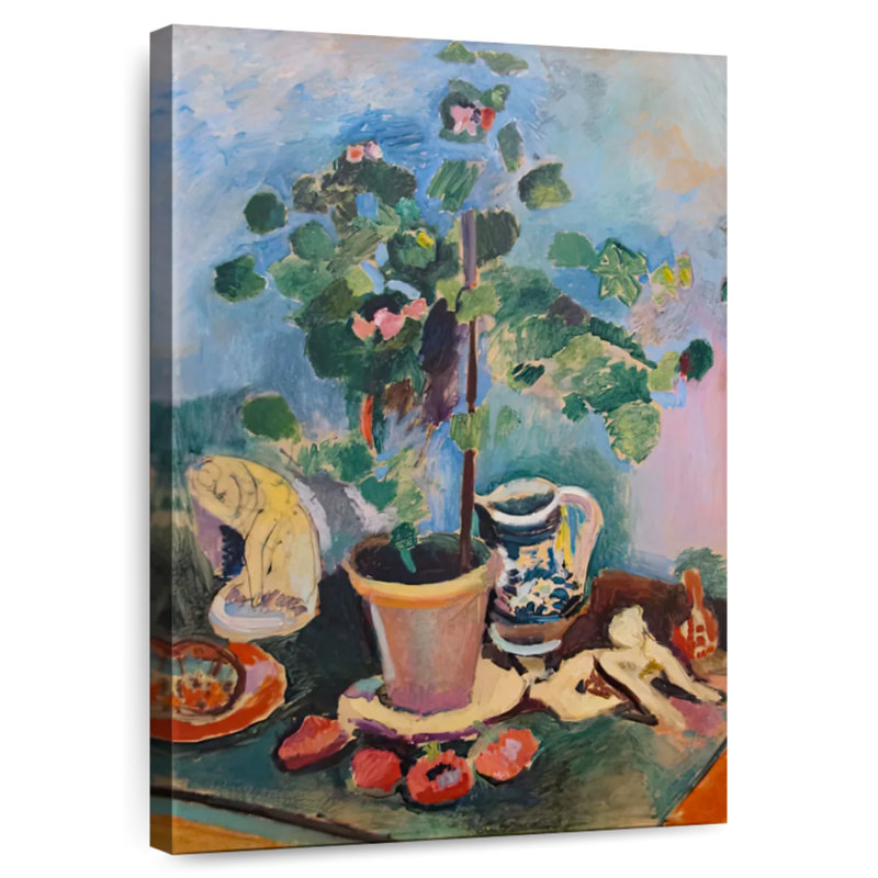 Harnek nature morte avec géranium, H 24 po x l 16 po