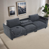 3 Seater Sofa With Usb Charger,Bluetooth Speaker And Storage Armrest