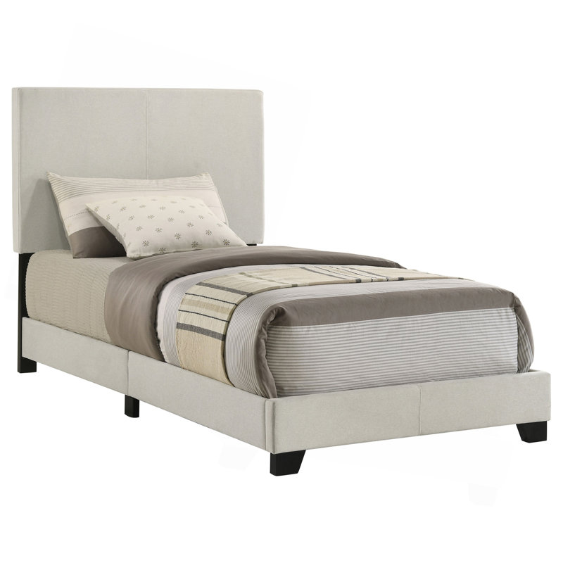 Lit à panneau tapissier crème, Twin, Cream
