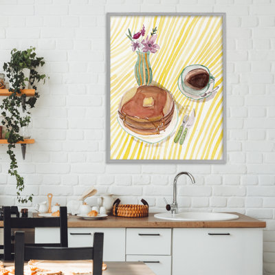 Table de déjeuner Pancake, giclée encadrée, design par Josi Opolenstisima