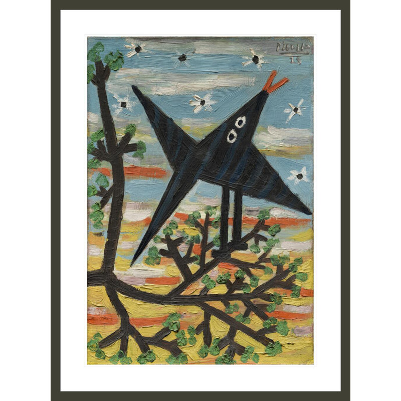 «Bird On A Tree» par Pablo Picasso - Impression giclée encadrée, H 41,5 po x l 31,03 po