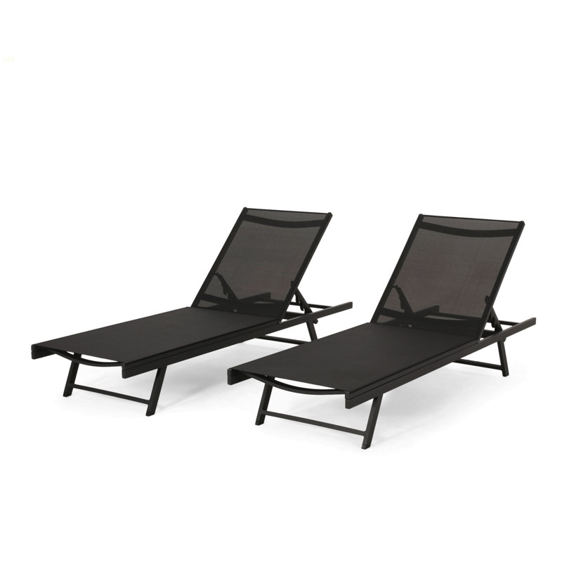 SALON CHAISE Longe, Noir, 2