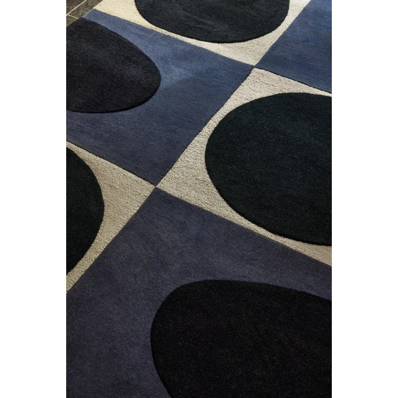 Hand Tufted Wool Geometric Area Rug, Rectangle 5'3" x 7'6"