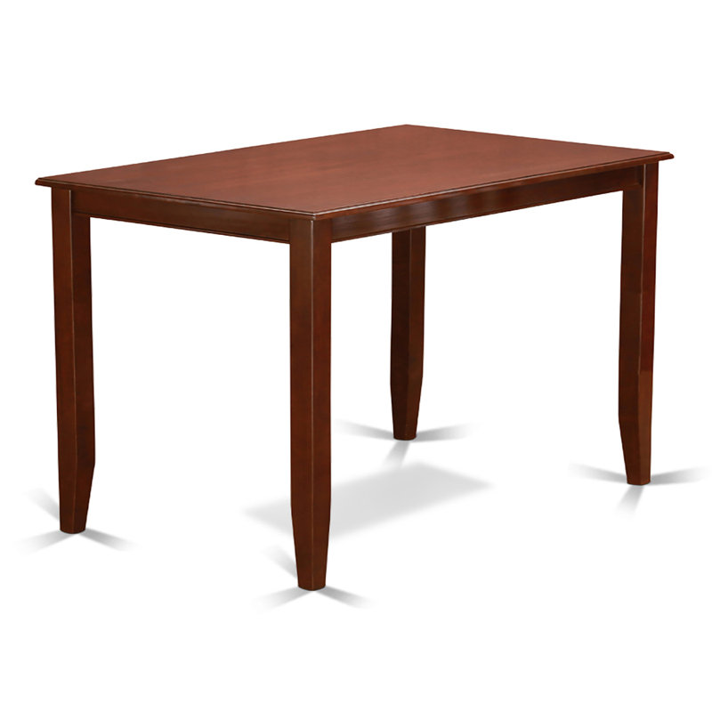 3 Piece Kitchen Counter Height Dining Table Set Contains a Rectangle Dining Room Table and 2 Faux Leather Chairs, Mahogany