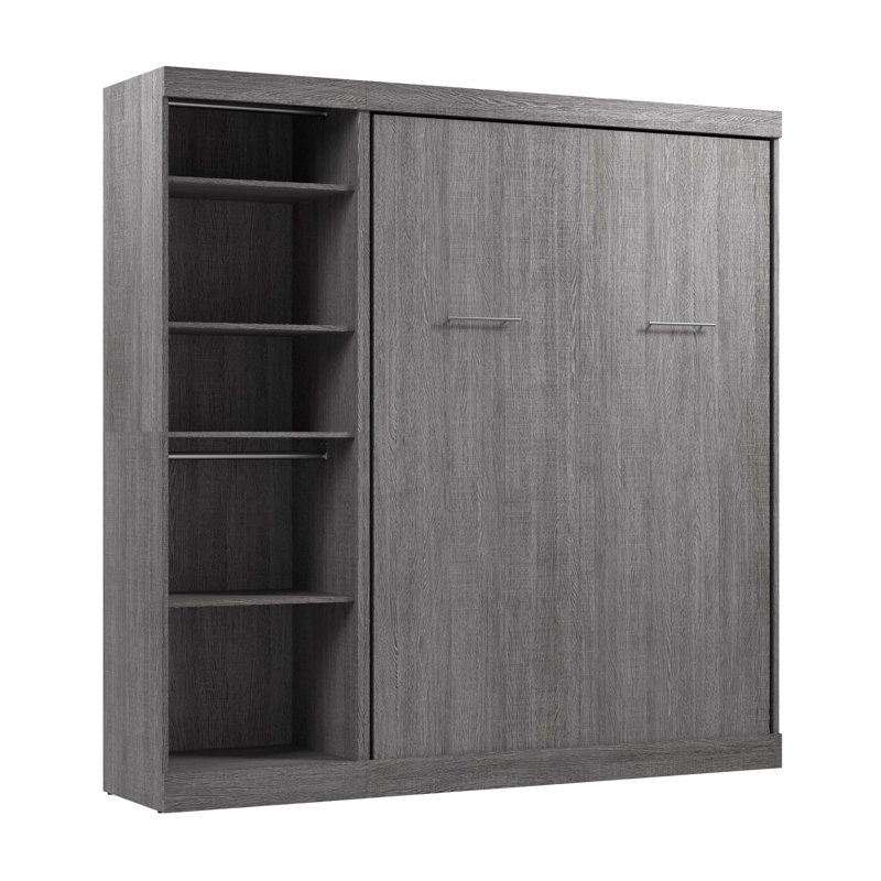 Lit plateforme avec rangement Arthor, Écorce gris