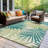 Tapis intérieur / extérieur en polypropylène tissé à la machine Rectangle en vert / bleu-1717940711
