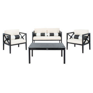 Mondovi Eucalyptus 4 - Person Patio Conversation Set with Cushions