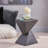 Charming Lightweight Concrete Side Table With Twisted Hourglass Structure-2084048456