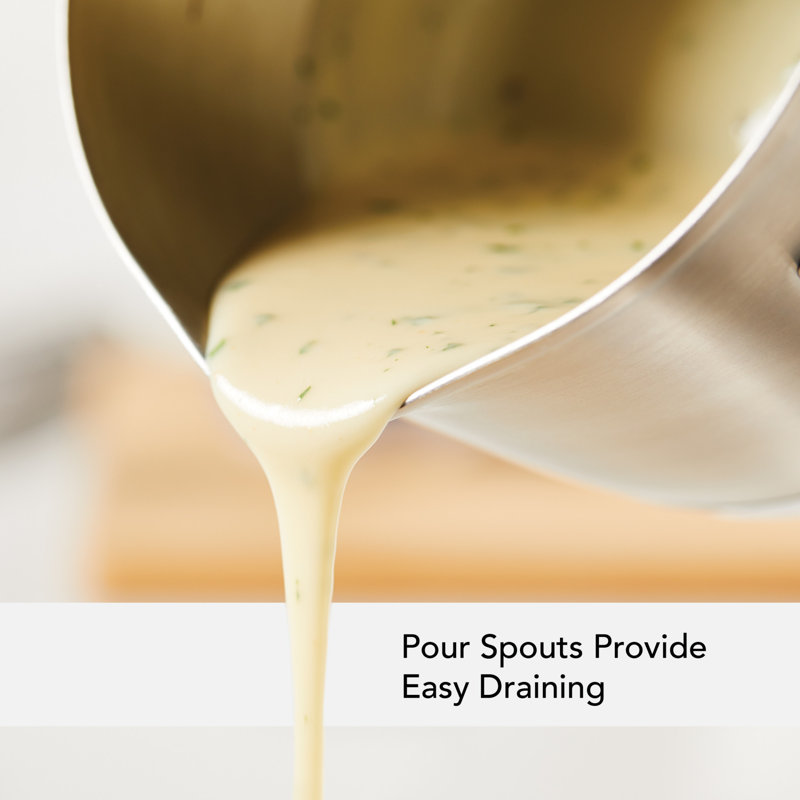Kitchenaid 3-ply Base Saucepan With Pour Spouts, 1.5-quart, Brushed Stainless Steel