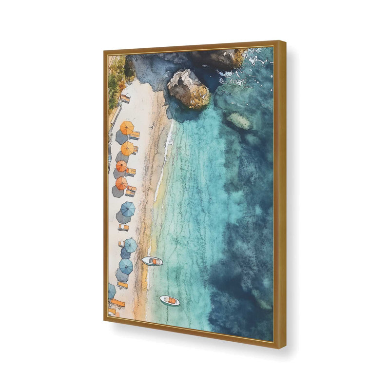 Waves on Amber Sand Framed Print