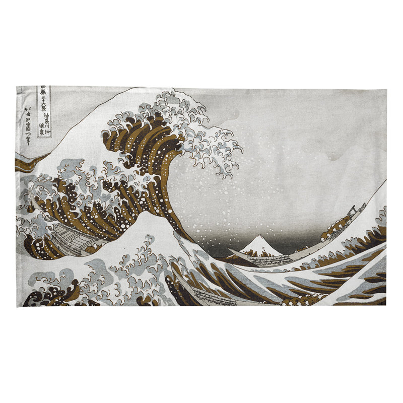 Serviette de thé magnifique wave, Sergé de coton, Brun pâle
