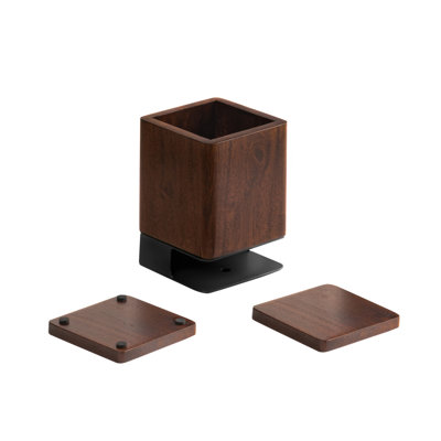 Solid Wood Pen Holder with 2 Coasters