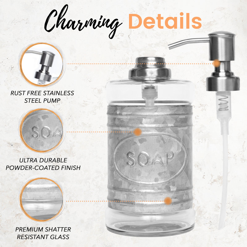 Ashiley Galvanized Farmhouse Bathroom Accessory Set, Galvanized