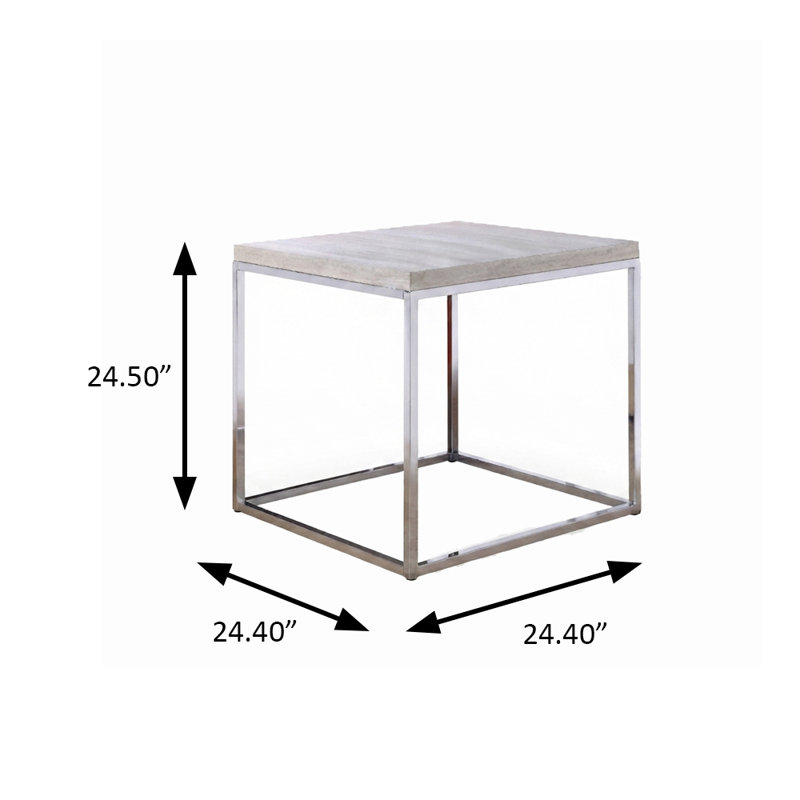 Table de bout l 24,40 po, chrome