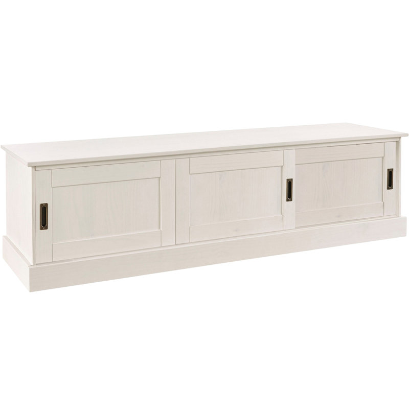 Abriana Unfinished TV Stand with Fireplace Included, White