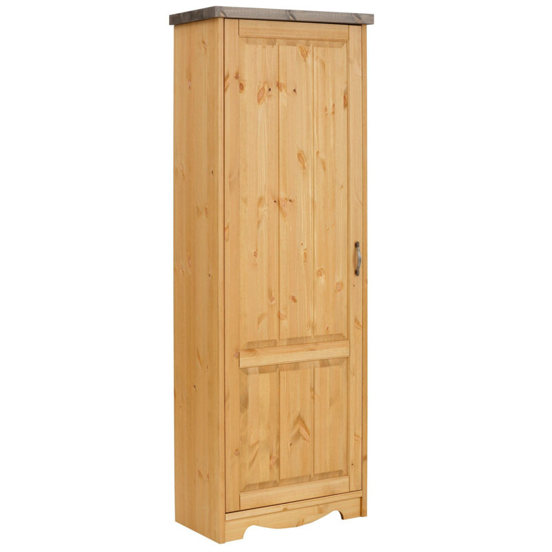 1 Door Wardrobe, Nature Brown Oil/Grey