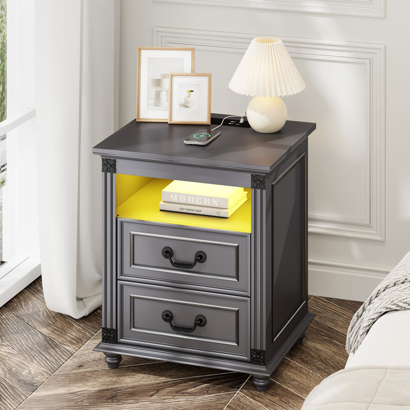50cm W Bedside Table, Grey