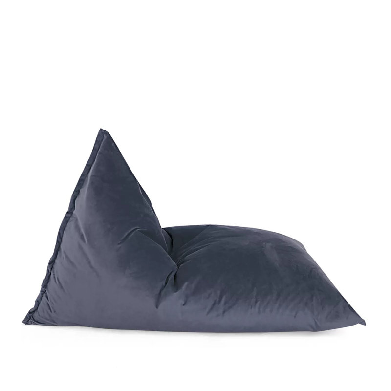 Extra Large Gigami Triangular Velvet Bean Bag Cover - 78.75" X 52.75" - Gray, Gray Polyester