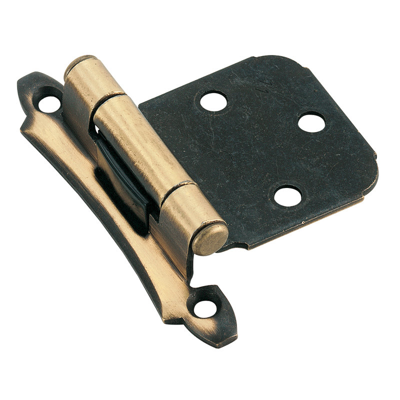 Face Mount Overley Hinge, Antique Brass