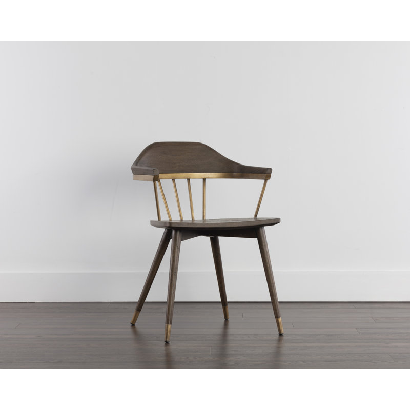 Westport Solid Wood Arm Chair, Dark Brown
