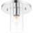 1 Light Flush mount ceiling light fixture with Clear Glass Shade-423900728
