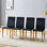 Quatre chaises de salle à manger en polyuréthane noir, pieds en métal doré. Simple et polyvalent, confortable et accompagné. Des chaises de salle à manger exquises et polyvalentes offrent une nouvelle expérience confortable. (Ensemble de 4)