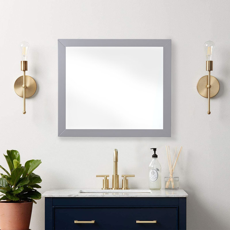 Neako Solid Wood Wall Mirror, White