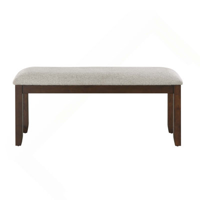 Wooden Frame 1PC Chenille Upholstery Dining Bench