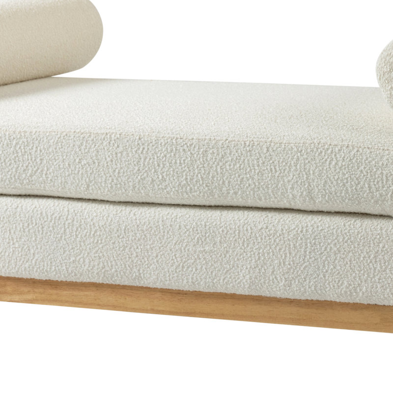 Banc rembourré l 54,3 po Boucle, 54.3"W, Blanc