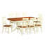 Ensemble de table de salle à manger 9 pièces moderne comprenant une table rectangulaire en bois avec feuille papillon et 8 chaises de cuisine, babeurre et cerise-1571166149