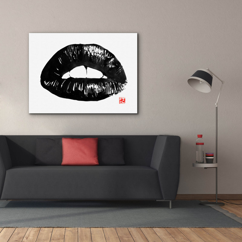 «Bouche» par Pechane, art mural sur toile, H 40 po x l 54 po x P 1,5 po