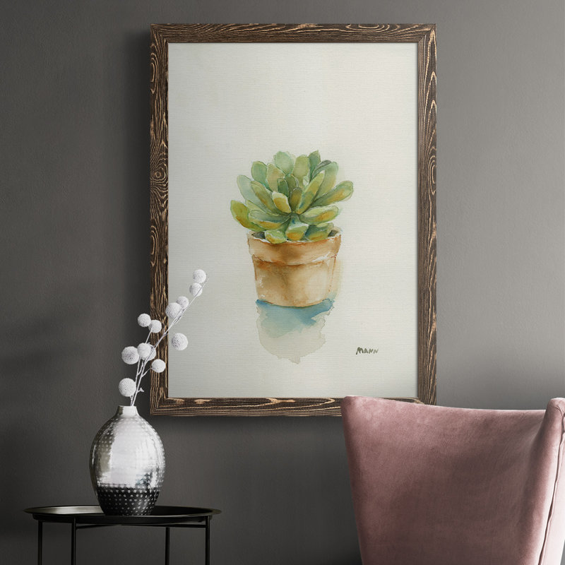 «Succulent II», reproduction sur toile, H 37,5 po x l 27,5 po x P 1 po, Noyer