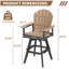 Ensemble de 4 tabourets de bar pivotants d'extérieur, chaises de bar de patio Adirondack en PEHD-1861228776