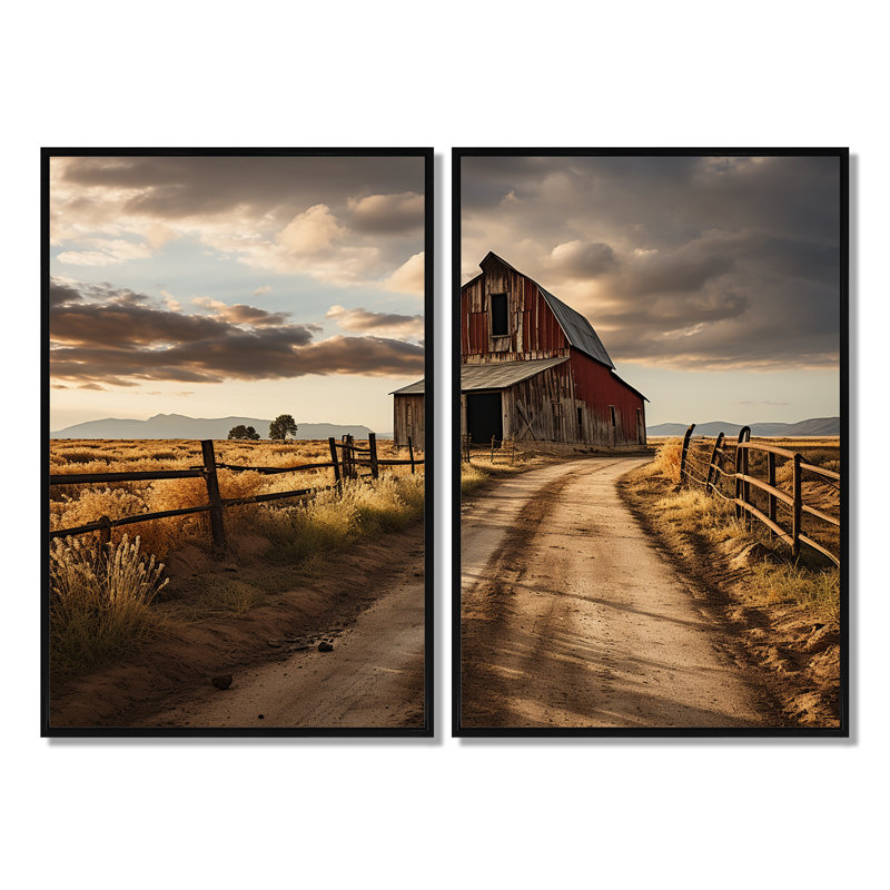 Morton - architecture granges, art mural, Black, 36" H x 48" W, Impression encadrée flottante