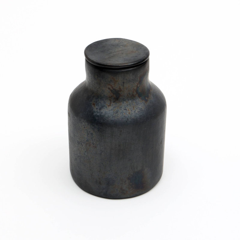Longpi Pottery Storage Jar | Black | 4.5"x4.5"x6.25" Handmade Clay
