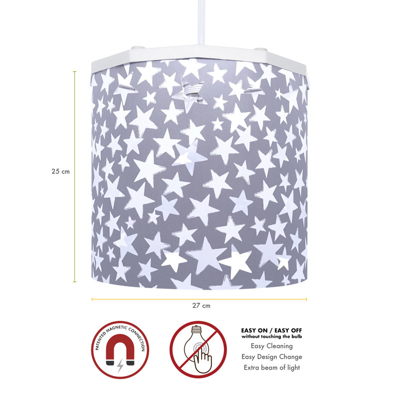 25cm H Plastic Drum Lamp Shade ( Spider ), Grey