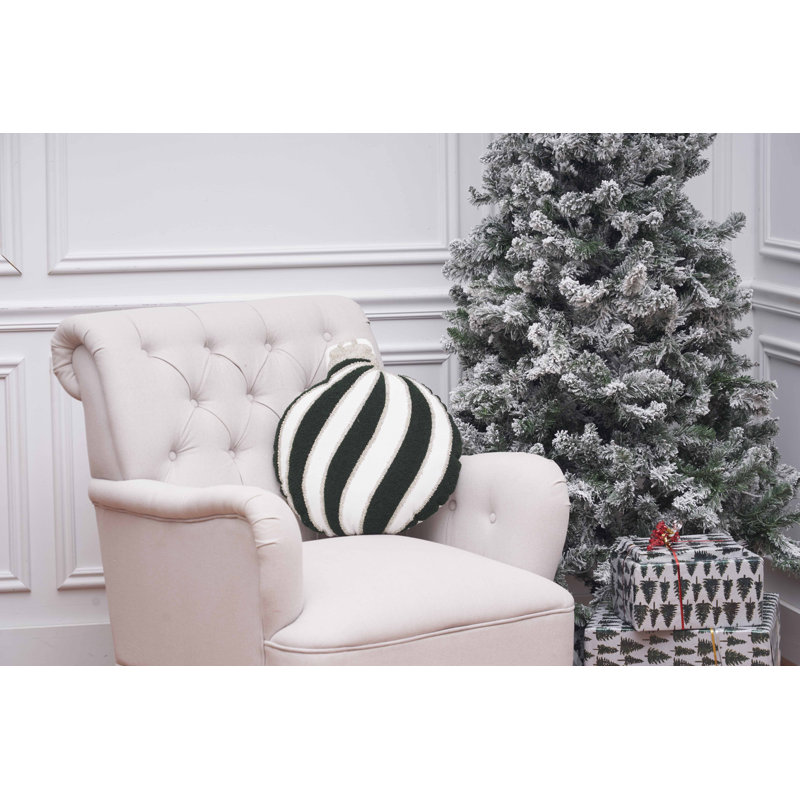 Green Ornament Throw Pillows