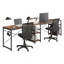 L-Shape Industrial Desk with Storage Shelves, Reversible Design for Flexibility and Organization