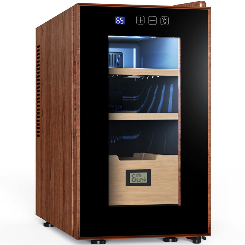 23L Spanish Cedar Wood Electric Cigar Humidor with Hygrometer
