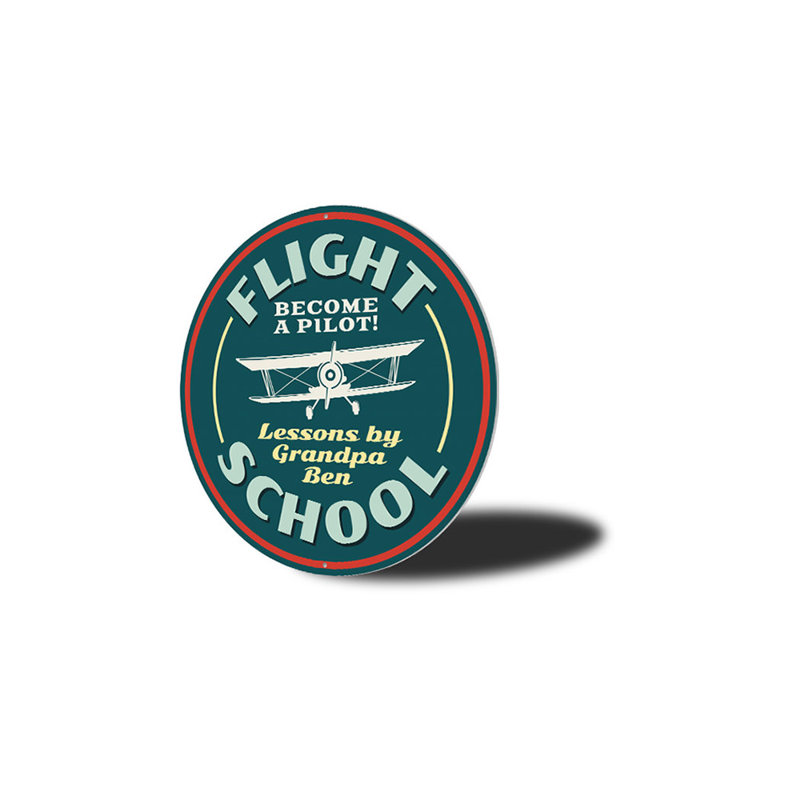 Enseigne en aluminium Flying Lessons, H 12 po x l 12 po x P 0,04 po